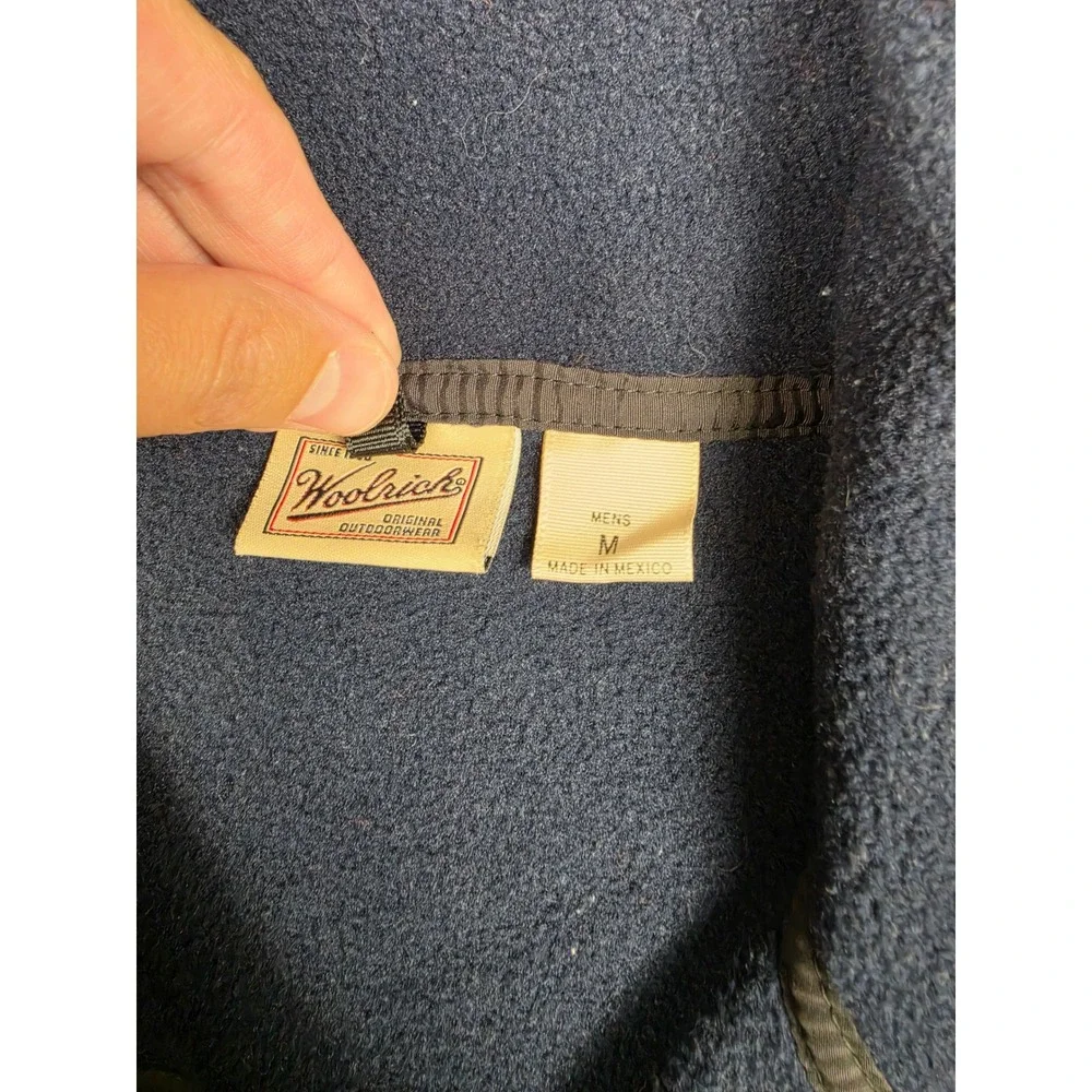 Vintage Woolrich Polartec Fleece Pullover Mens M Navy Blue Snap T Neck *Read